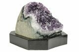 Amethyst Cluster With Wood Base - Uruguay #256628-2